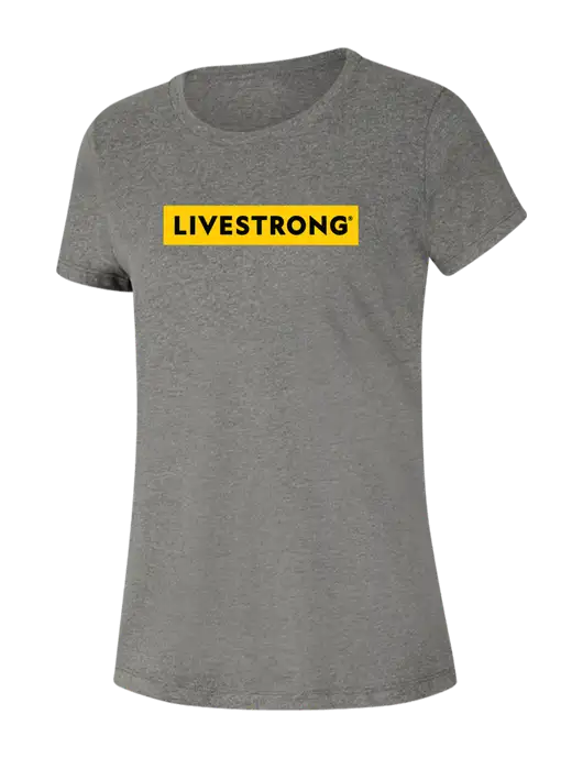 Womens Seriously Soft Grey Frost T Shirt w LIVESTRONG Logo
