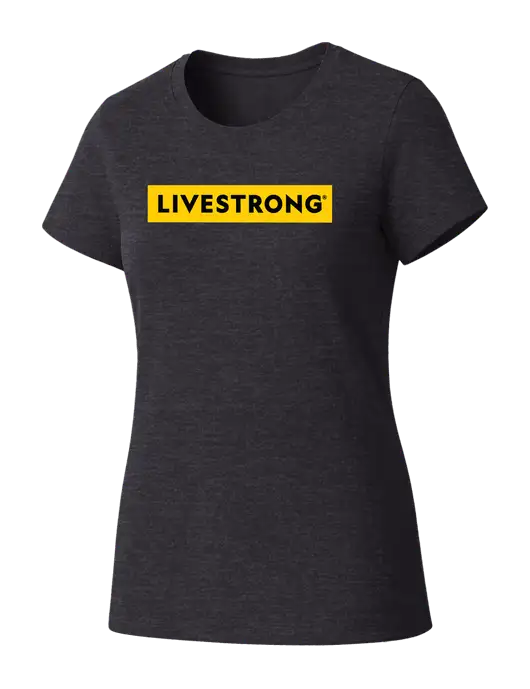 Womens Seriously Soft Heathered Charcoal T-Shirt w/LIVESTRONG Logo