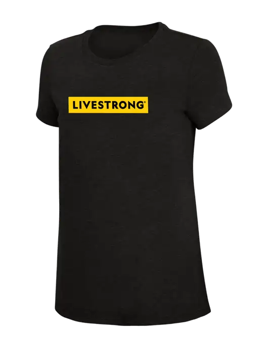 Womens Simply Soft Black 4.5oz Poly/Combed Ring Spun Cotton T-Shirt w/LIVESTRONG Logo