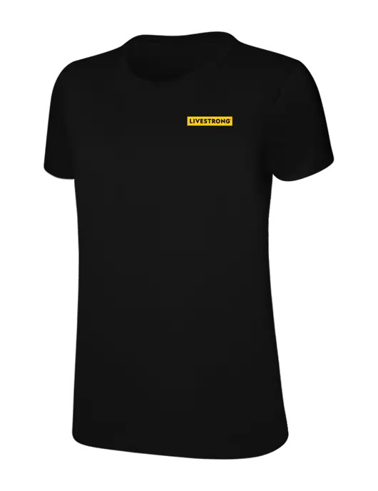 Womens Ring Spun Jet Black 4.5 oz T-Shirt w/LIVESTRONG Logo
