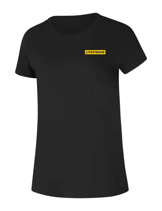 Womens Ring Spun Jet Black 4.5 oz T Shirt w LIVESTRONG Logo