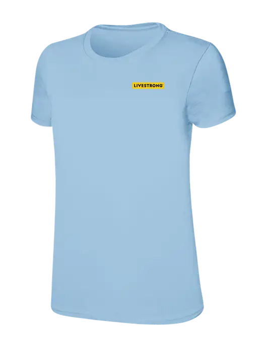 Womens Ring Spun Light Blue 4.5 oz T-Shirt w/LIVESTRONG Logo