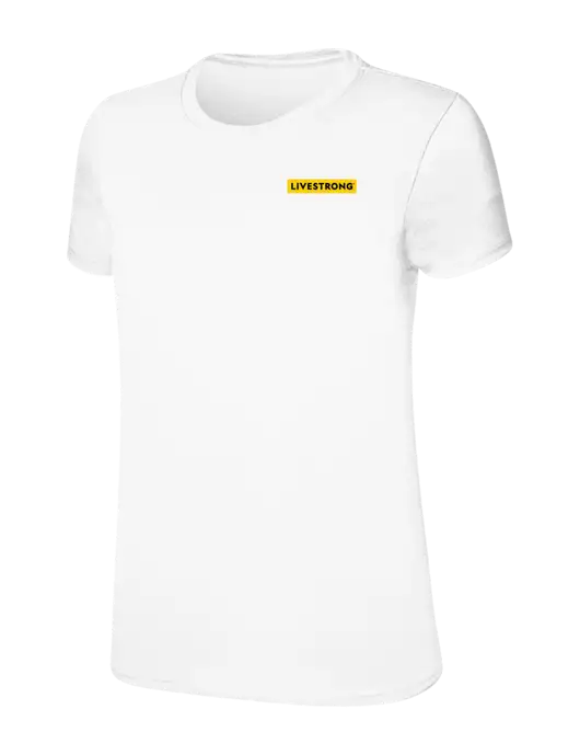 Womens Ring Spun White 4.5 oz T-Shirt w/LIVESTRONG Logo