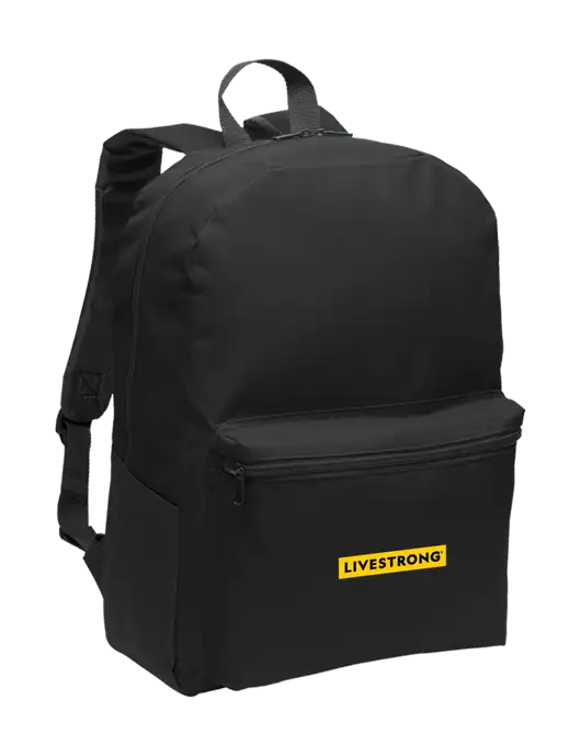 Casual Black Lightweight Laptop Backpack w/LIVESTRONG Logo