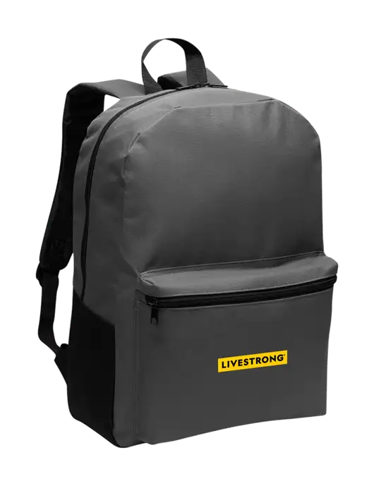 Casual Dark Charcoal Lightweight Laptop Backpack w/LIVESTRONG Logo