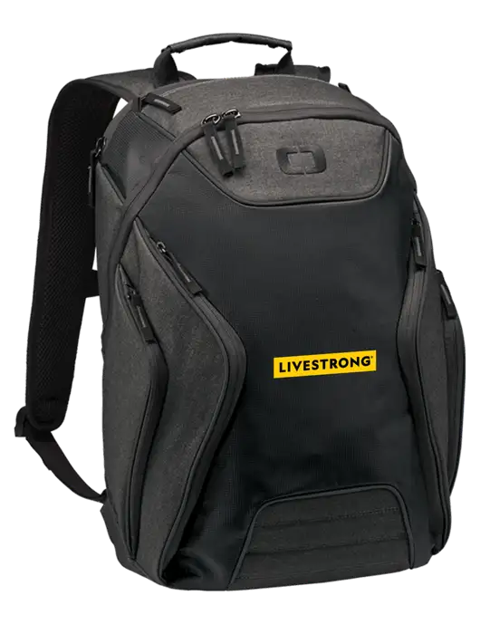 OGIO Black Heather Grey Hatch Laptop Backpack w LIVESTRONG Logo