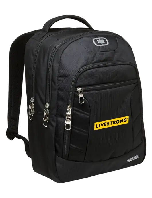 OGIO Black/Silver Colton Laptop Backpack
 w/LIVESTRONG Logo