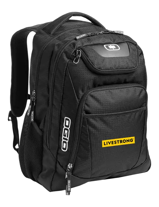 OGIO Black/Silver Excelsior Laptop Backpack w/LIVESTRONG Logo
