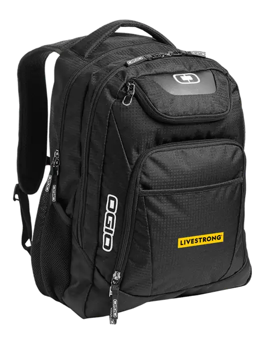 OGIO Black/Silver Excelsior Laptop Backpack w/LIVESTRONG Logo