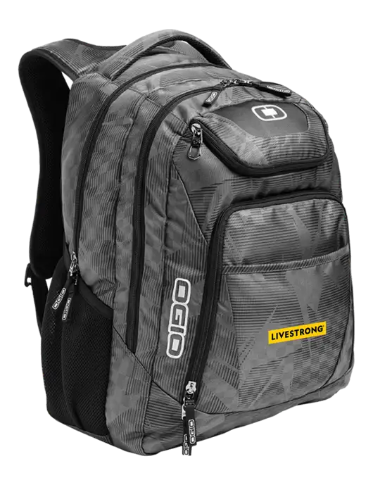 OGIO Race Day Silver Excelsior Laptop Backpack w/LIVESTRONG Logo