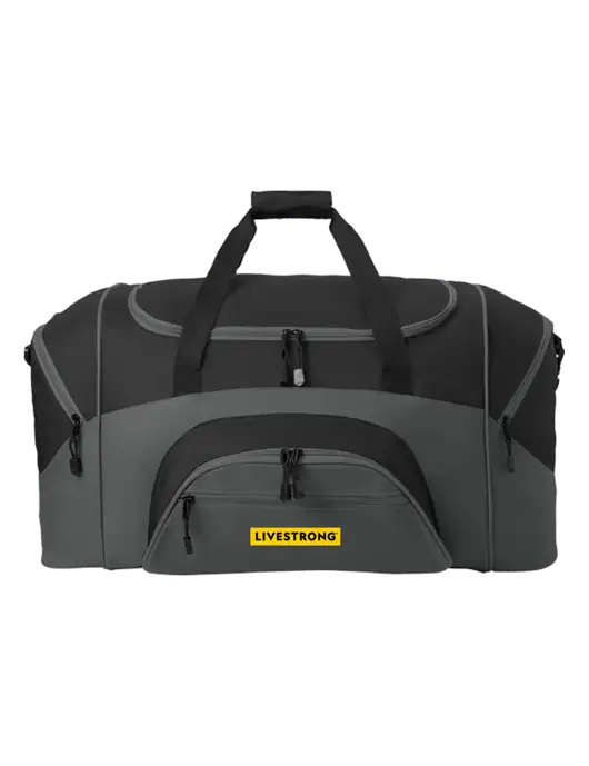 Standard Colorblock Black/Dark Grey Sport Duffel w/LIVESTRONG Logo