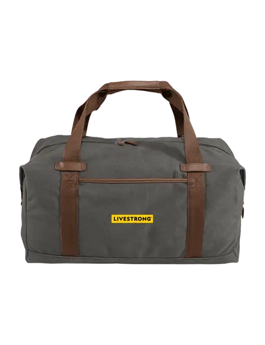 Vintage Dark Smoke Grey Canvas Duffel w/LIVESTRONG Logo