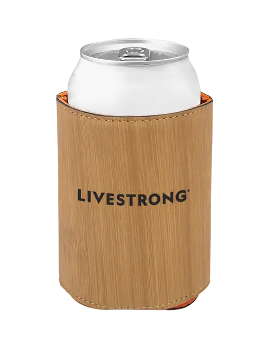 Bamboo Leatherette Beverage Holder w/LIVESTRONG Logo