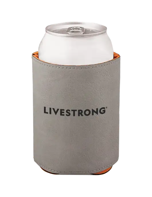 Grey Leatherette Beverage Holder w/LIVESTRONG Logo
