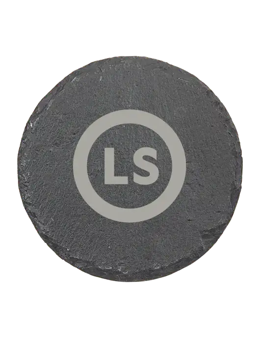 Round Slate Coaster w/LS Circle Logo