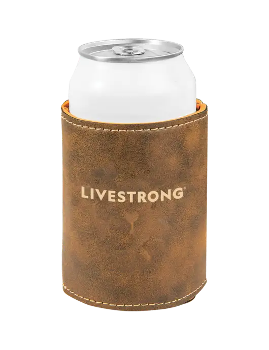 Rustic Leatherette Beverage Holder w/LIVESTRONG Logo