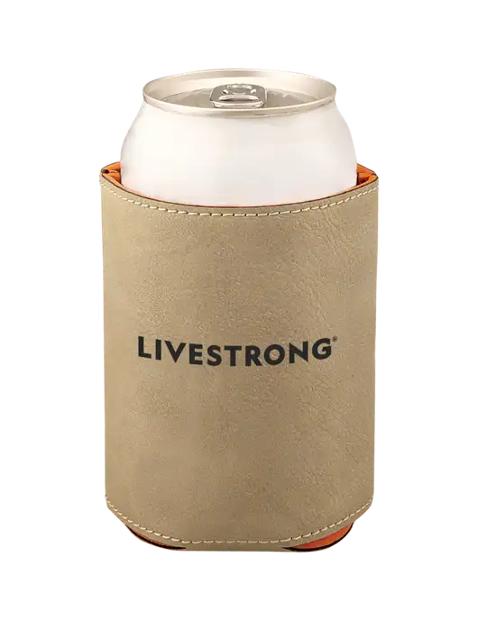 Tan Leatherette Beverage Holder w/LIVESTRONG Logo