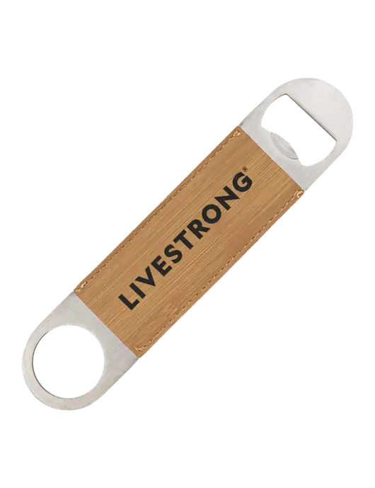 Bamboo Leatherette Bottle Opener w/LIVESTRONG Logo