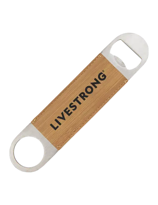 Bamboo Leatherette Bottle Opener w/LIVESTRONG Logo