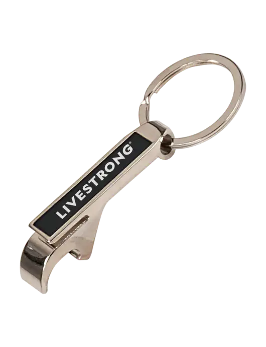 Black Bottle Opener Keychain w/LIVESTRONG Logo