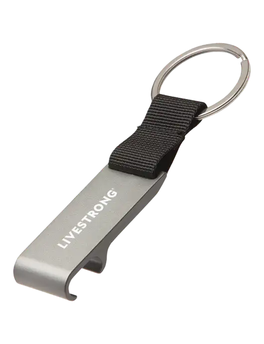 Gunmetal Bottle Opener & Key Ring w/LIVESTRONG Logo