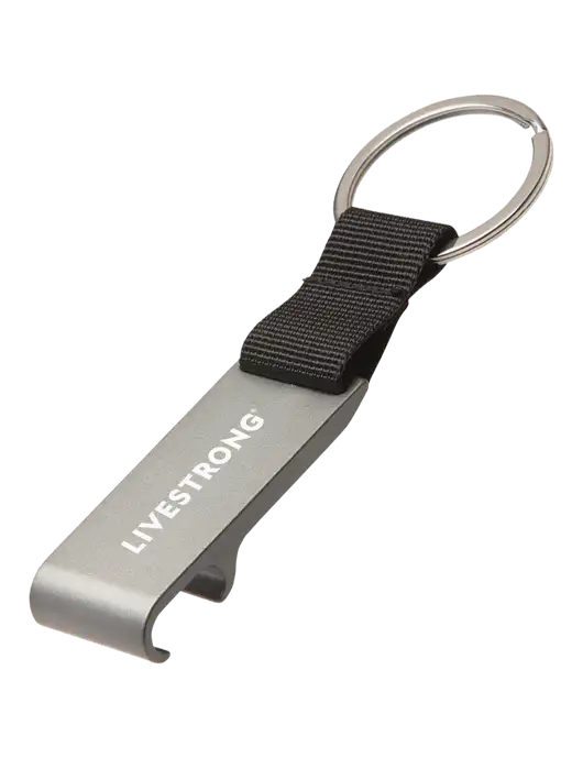 Gunmetal Bottle Opener & Key Ring w/LIVESTRONG Logo