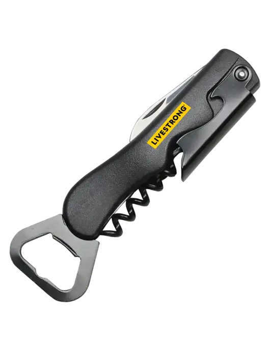 Sleek Black Bottle Opener w/LIVESTRONG Logo