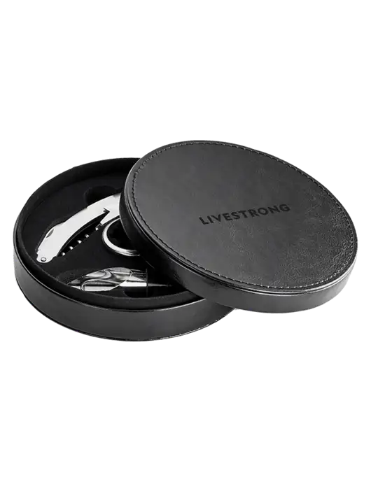 Fabrizio Black Wine Accessories Set w/LIVESTRONG Logo