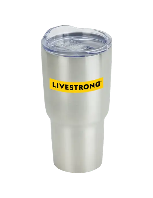 Belmont Silver 30 oz Insulated Travel Tumbler w/LIVESTRONG Logo