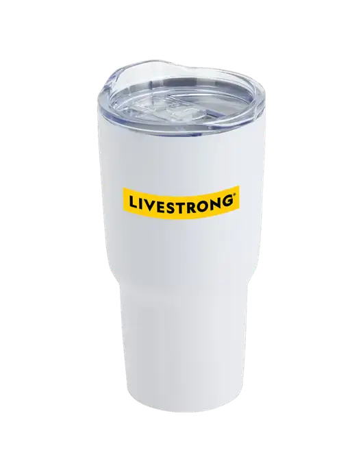 Belmont White 30 oz Insulated Travel Tumbler w/LIVESTRONG Logo