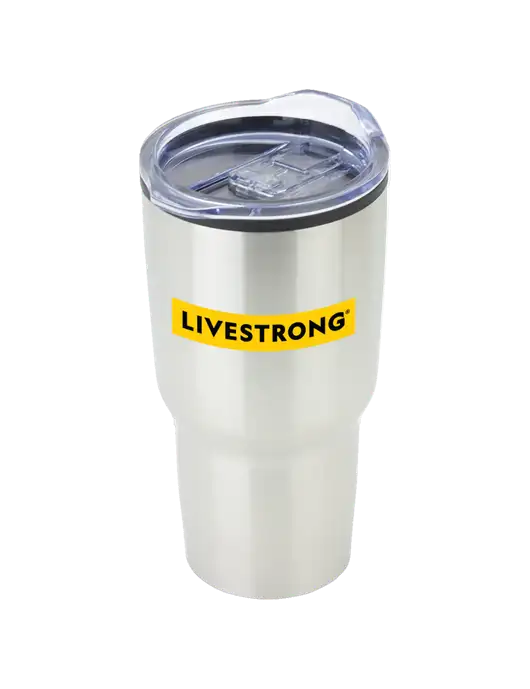 Odyssey Silver 30 oz Travel Tumbler w/LIVESTRONG Logo