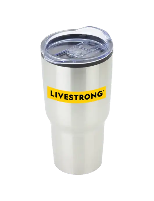 Odyssey Silver 30 oz Travel Tumbler w/LIVESTRONG Logo