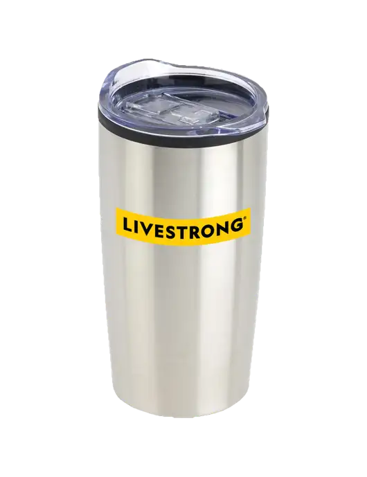 Olympus Silver 20 oz Tumbler w/LIVESTRONG Logo