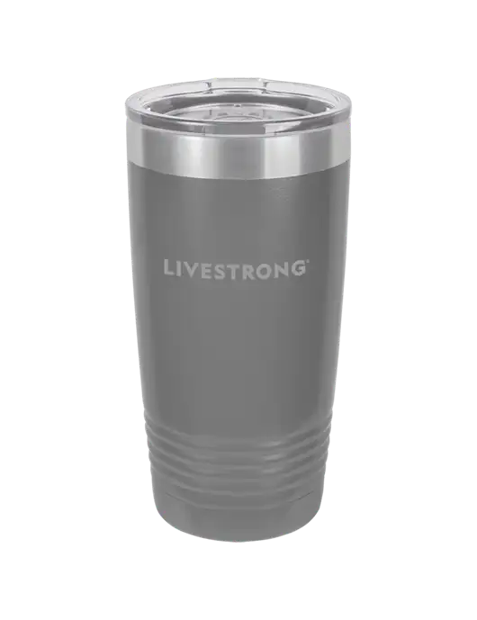 Polar Camel 20 oz Powder Coated Grey Vacuum Insulated Tumbler  w/LIVESTRONG Logo