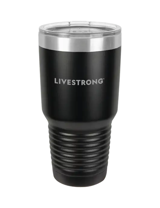 Polar Camel 30 oz Powder Coated Black Vacuum Insulated Tumbler w/LIVESTRONG Logo