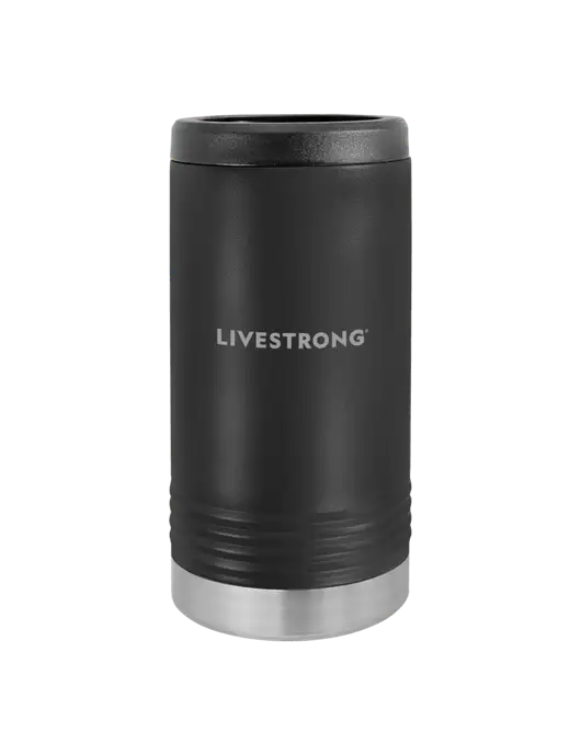 Polar Camel Powder Coated Black Vacuum Insulated Slim Beverage Holder w/LIVESTRONG Logo