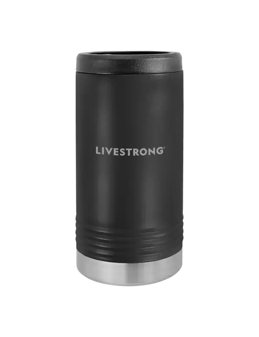 Polar Camel Powder Coated Black Vacuum Insulated Slim Beverage Holder w/LIVESTRONG Logo