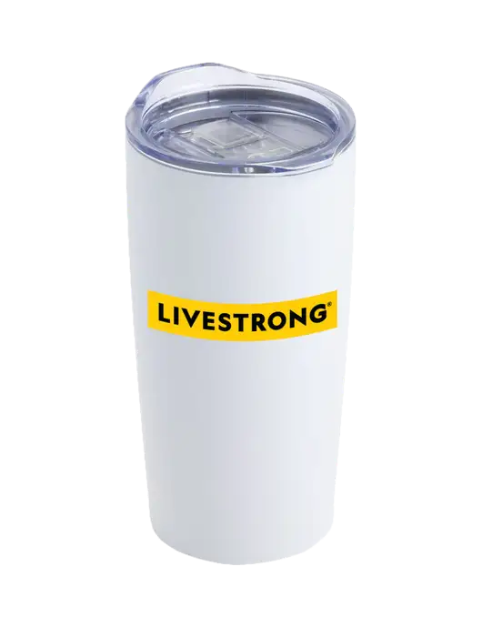 Society White 20 oz Insulated Tumbler w/LIVESTRONG Logo