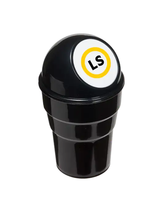 Black Car Cup Holder Trash Can w/LS Circle Logo