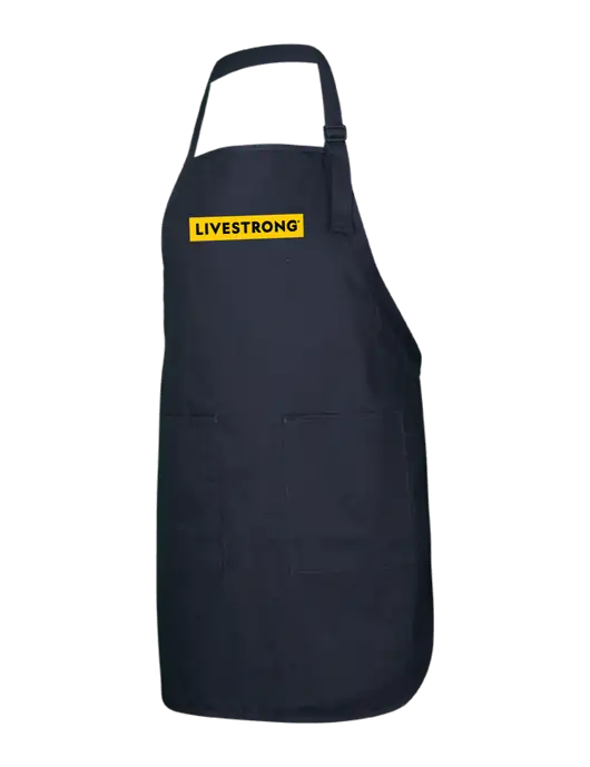 Full-Length Black Apron With Pockets w/LIVESTRONG Logo
