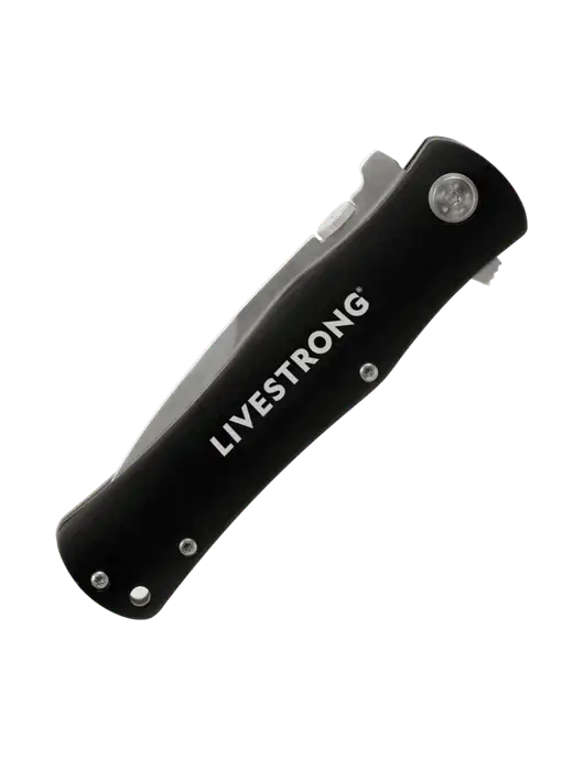 Black Folding Knife with Pocket Clip w/LIVESTRONG Logo