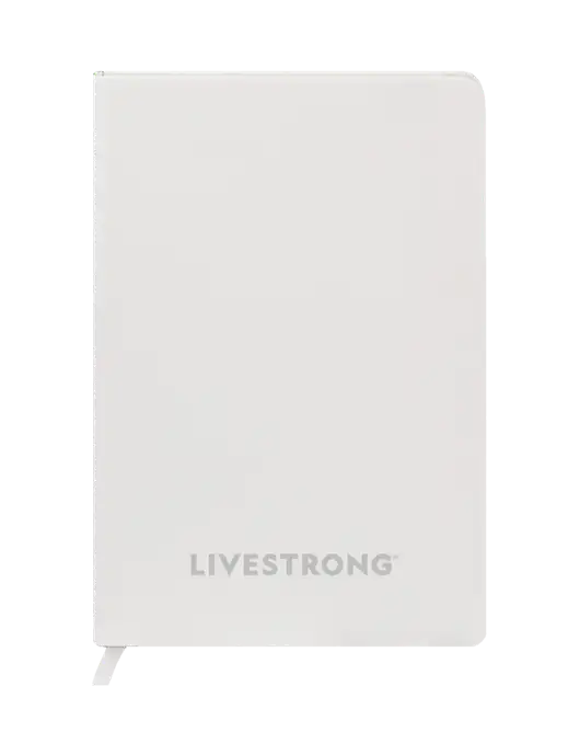 Fabrizio White Hard Cover 5.75 x 8.3  Journal w/LIVESTRONG Logo