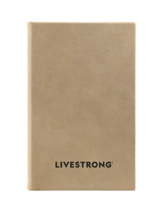Tan Leatherette 5.25 x 8.25 Journal w/LIVESTRONG Logo