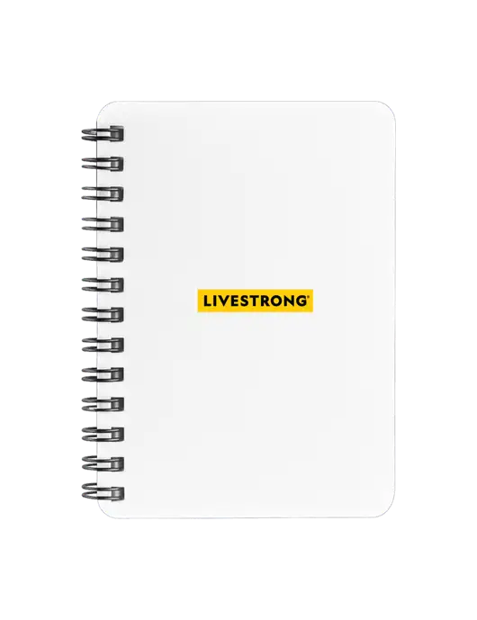 Sturdy White Hardcover Notebook, 5.25 x 7 w/LIVESTRONG Logo