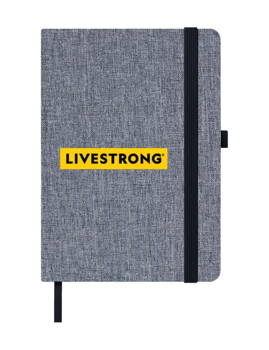 Twill Grey Heathered 5 x 7 Journal w/LIVESTRONG Logo