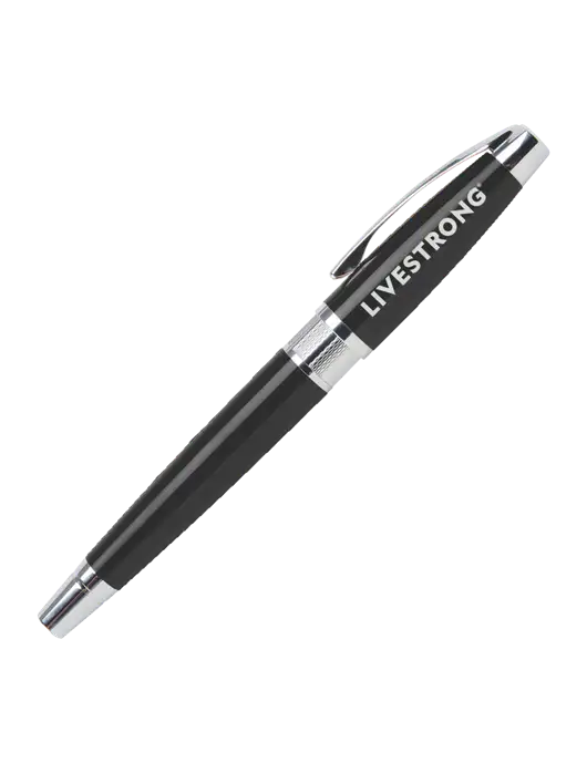 Masscotti Black Rollerball Pen - Black Ink w/LIVESTRONG Logo