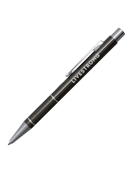 St George Gunmetal Pen - Blue Ink w/LIVESTRONG Logo
