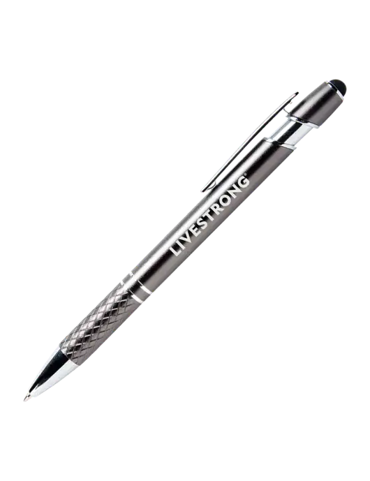 Valencia Gunmetal Stylus Pen - Black Ink w/LIVESTRONG Logo