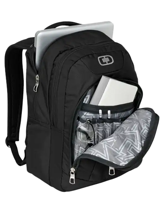 OGIO Black/Silver Colton Laptop Backpack
 w/LIVESTRONG Logo